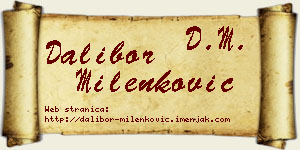Dalibor Milenković vizit kartica